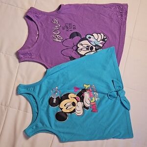 Girl's Micky and Minnie Mouse Size 4/4T Lot of 2 Tank Tops T9